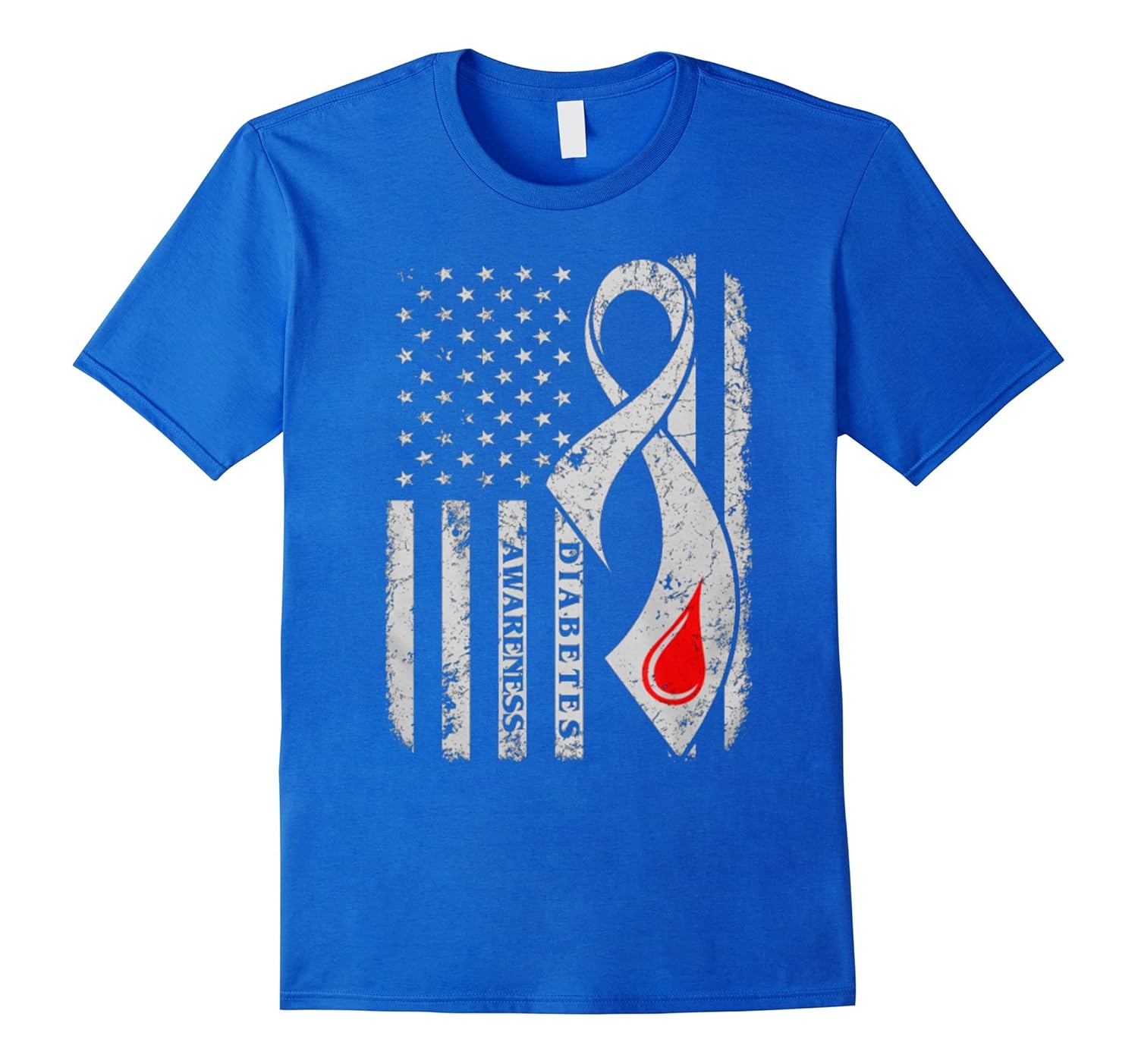 Diabetes Awareness Ridbon Flag TShirt Support DiabeticCL Colamaga