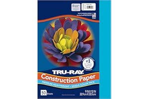 Tru-Ray Heavyweight Construction Paper, Atomic Blue, 9" x 12", 50 Sheets