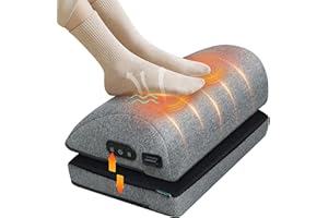 Snailax Foot Rest Under Desk at Work, 2 Heating Levels, 3 Vibrating Massage Modes, Heated Ergonomic Foot Stool with Adjustabl