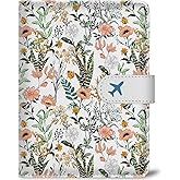 UntilPlan Passport Holder for Trave, RFID Blocking Leather Passport Cover, Combo with Credit Card Slot and Boarding Pass Slot Combo for Women Men