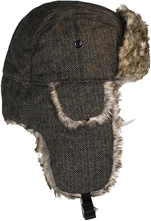 herringbone trapper hat