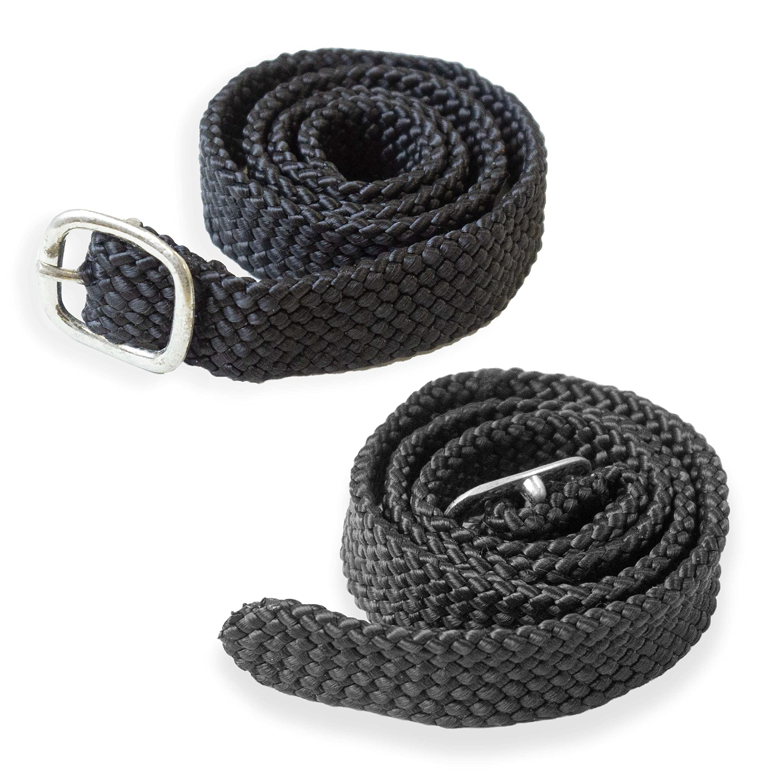 2 spur straps in black, adjustable spare straps for attaching all kinds of spurs