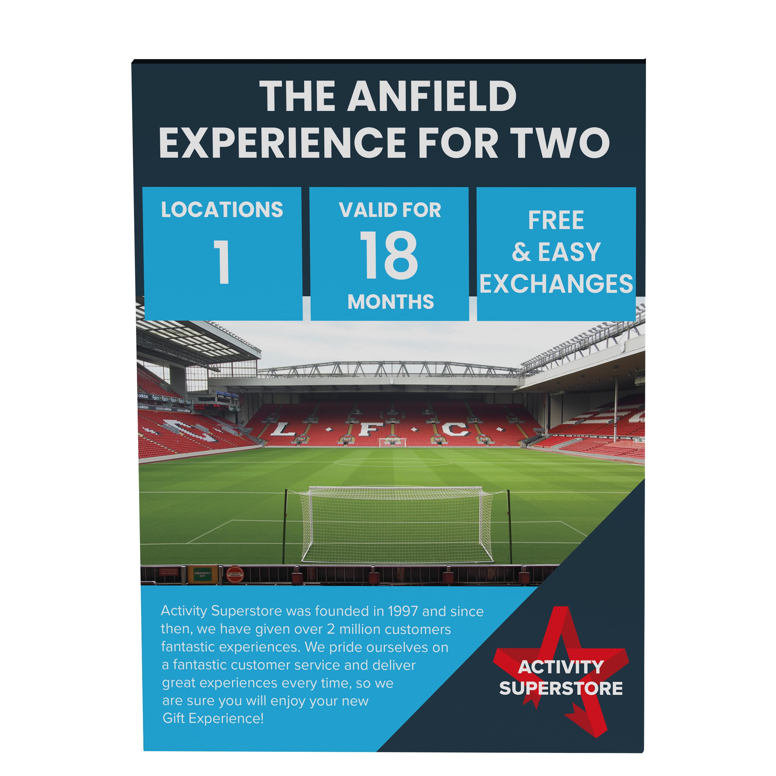 Activity Superstore Anfield Stadium Tour for Two: Meet Legends, Q&A, 3-Course Lunch, Experience Day, Living Room Decor