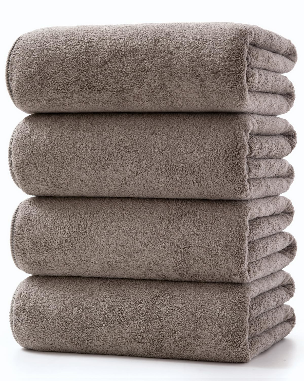 Lumimi Towels 4 Piece Bath Towel Set Super Soft Absorbent Light Weight Dry Well and Durable Gym Beach Travel, 55" L x 27" W, 4 Pack Elegant Grey Brown