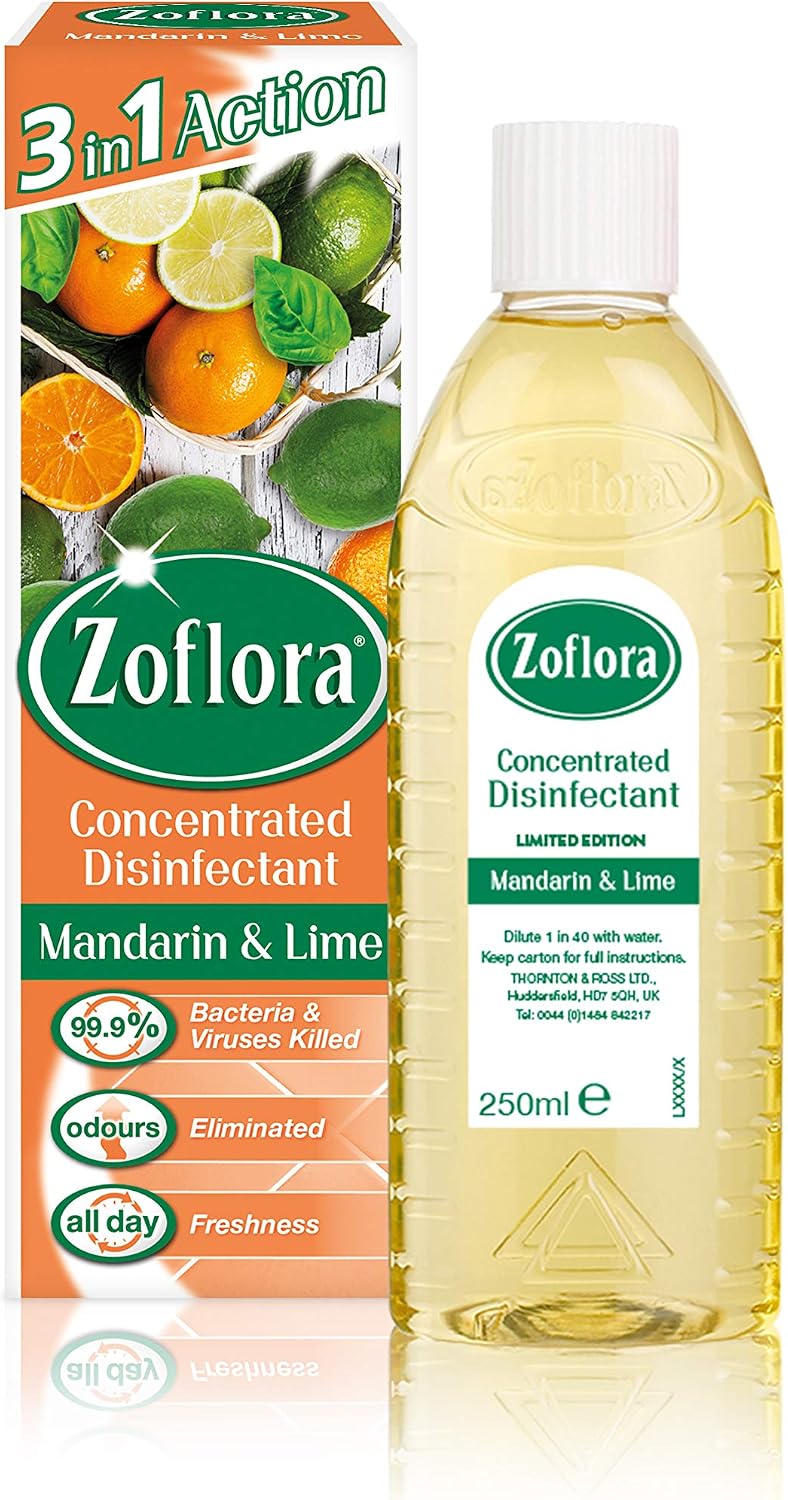 Zoflora Mandarin & Lime Concentrated Multipurpose Disinfectant Liquid, Antibacterial & Multi-Surface, Pet Safe Disinfectant