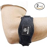 Tennis elbow brace with Compression Pad (2 Pack) for Men & Women - Prevents Elbow Tendonitis - Great Support For Injured Arms & Pain Relief - Best Tennis & Golfer Elbow Brace - Free E-book