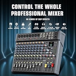 JXSOU Audio Mixer, 16-Channel DJ Mixer Bluetooth