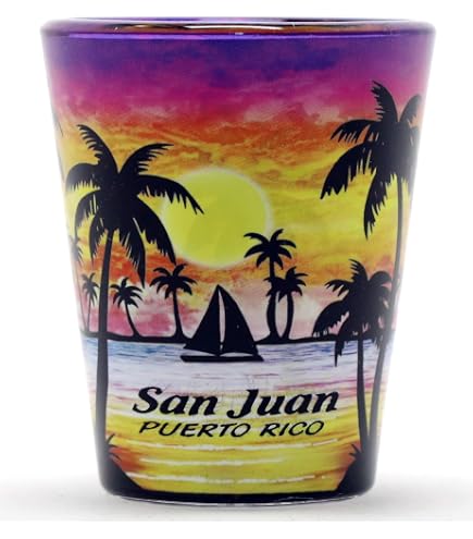 Puerto Rico Flagge Schnapsglas – Souvenir, Sammlerstück, 5,7 Cm Hoch, Seltene Edition