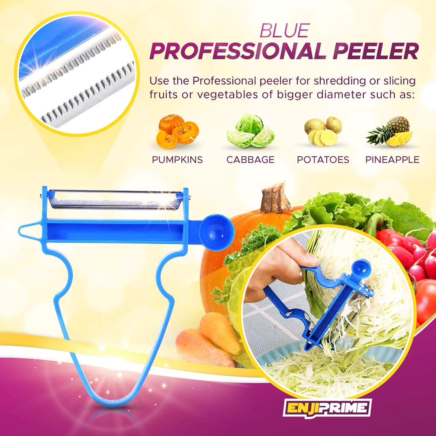 The ORIGINAL Magic Trio Peeler Slicers Shredders for Fruits and Vegetables with Spiralizer, Julienne, Cutter and Grater Kitchen Helper, Picador de Verduras Pelador Papas Y: Home & Kitchen