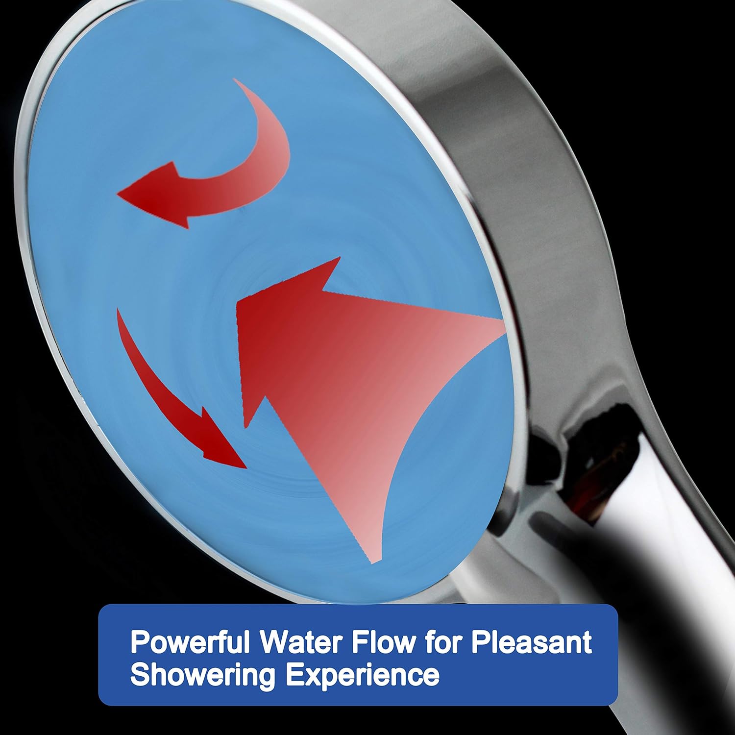 High Pressure Handheld Shower Head with Powerful Shower Spray against Low Pressure Water Supply Pipeline, Multi-functions, w/ 79'' Hose, Bracket, Flow Regulator, Chrome Finish - - 