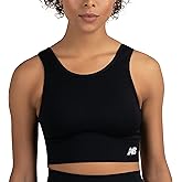 New Balance Women's Seamless Medium Impact High Neck, Scoop Back Sports Bra with Removable Pads