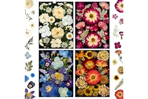MIKIYA 92Pcs Pressed Dried Flowers for Resin, Real Assorted Natural Bulk Dry Floral Leaves for DIY Art Crafts, Epoxy Molds, Jewelry, Soap, Candle Making, Nails Decors