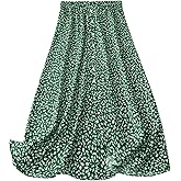 GORGLITTER Women's Plus Size Skirt Boho Trendy Summer Vacation Floral Midi Skirts High Waisted A Line Flowy Maxi Skirt
