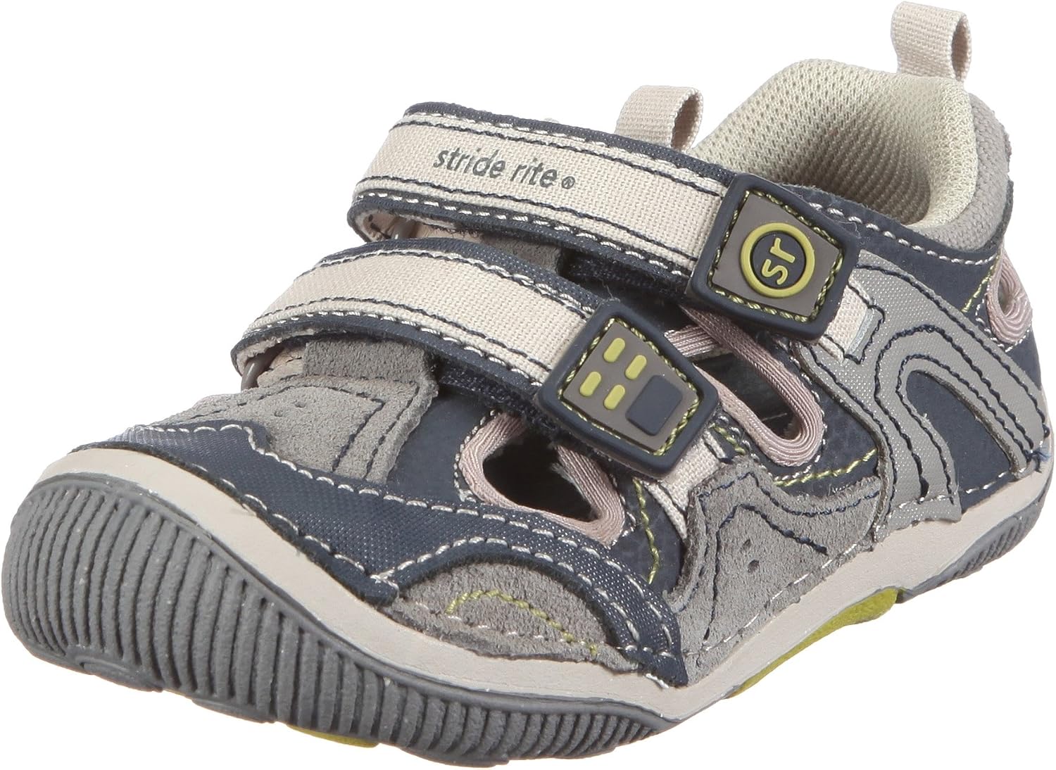 Stride Rite SRT Draco Sandal (Toddler), Navy/Stone/Citron