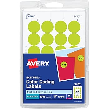 Amazon.com : Avery Print/Write Self-Adhesive Removable Labels, 0.75 Inch Diameter, Light Blue, 1 ...