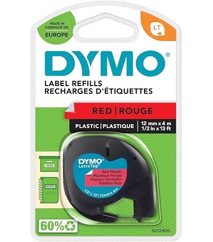 Amazon.com: DYMO Authentic LT Plastic Labels | 12 mm x 4 m Roll