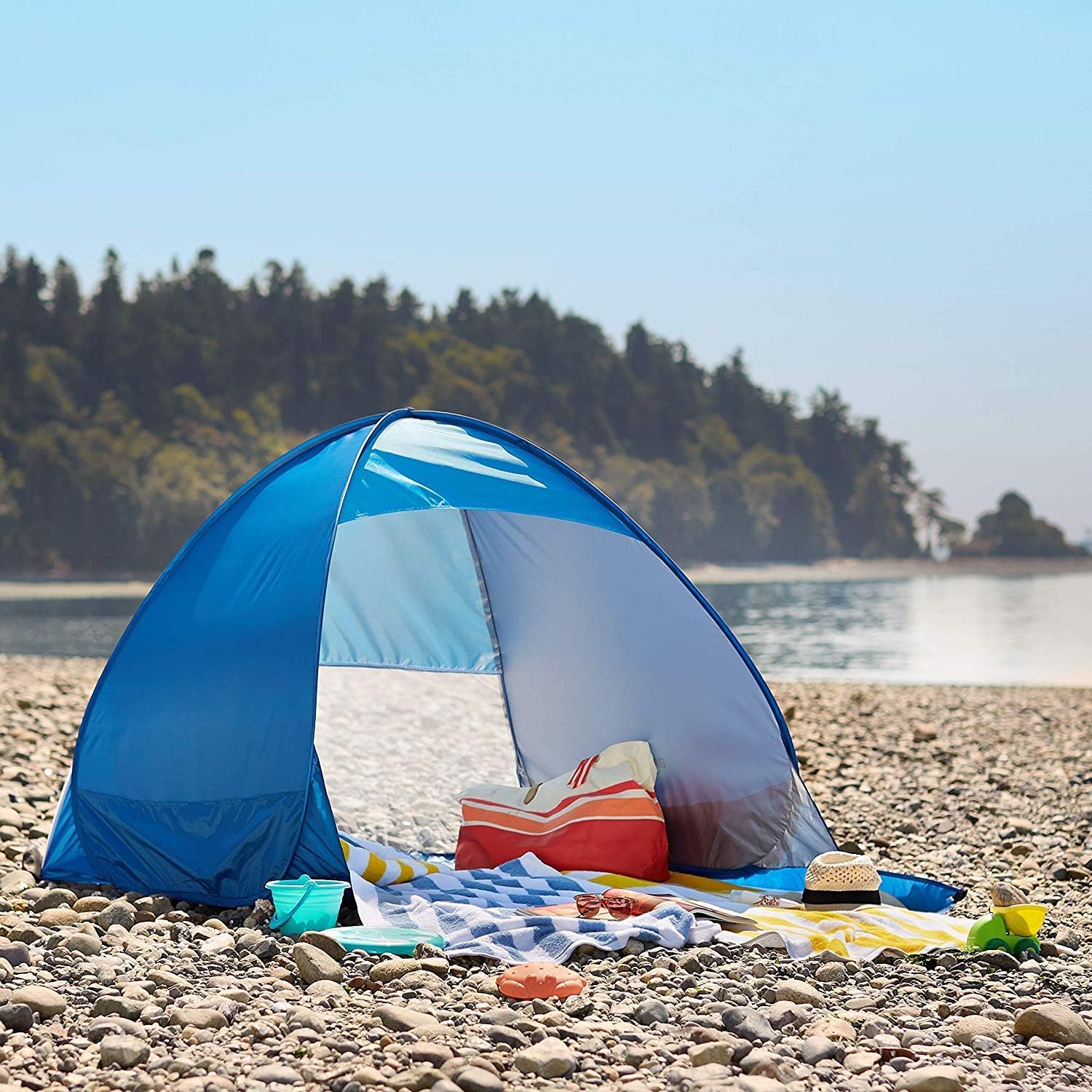 SVk Dream Beach Tent Polyster Beach Outdoor Fast-Open Ten (Suitable for 2-3 Persons)