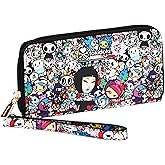 Tokidoki Wallet Black Clutch Wallet Credit Card Holder Large Capacity Travel Purse Wristlet for Women Girl (WA-Signature Girl)