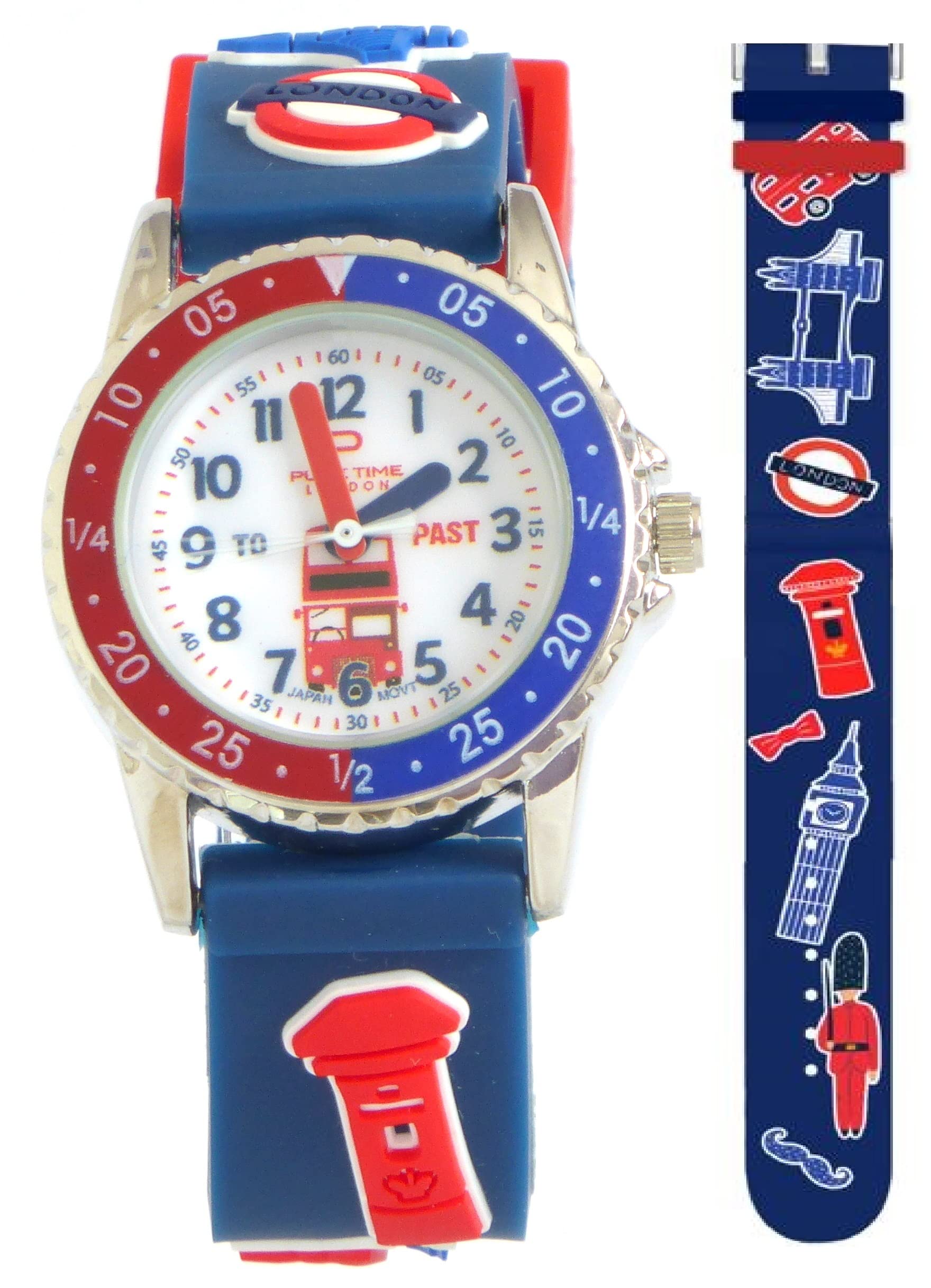Pure Time London Children's 3D London Attraction Strap Time Teacher Watch