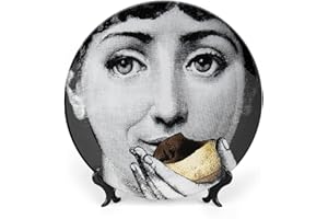 SPDIUV Lina Cavalieri Plate, Wall Decorative Plate, Mysterious Face Plate Wall Hanging Decoration,Including Bracket and Special Spring Hook,A20,10inch