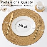 MI CASA Round Placemats and Coasters Set of 6 Golden Brown view 2