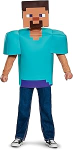 Steve Classic Minecraft Costume, Multicolor, Large (10-12)