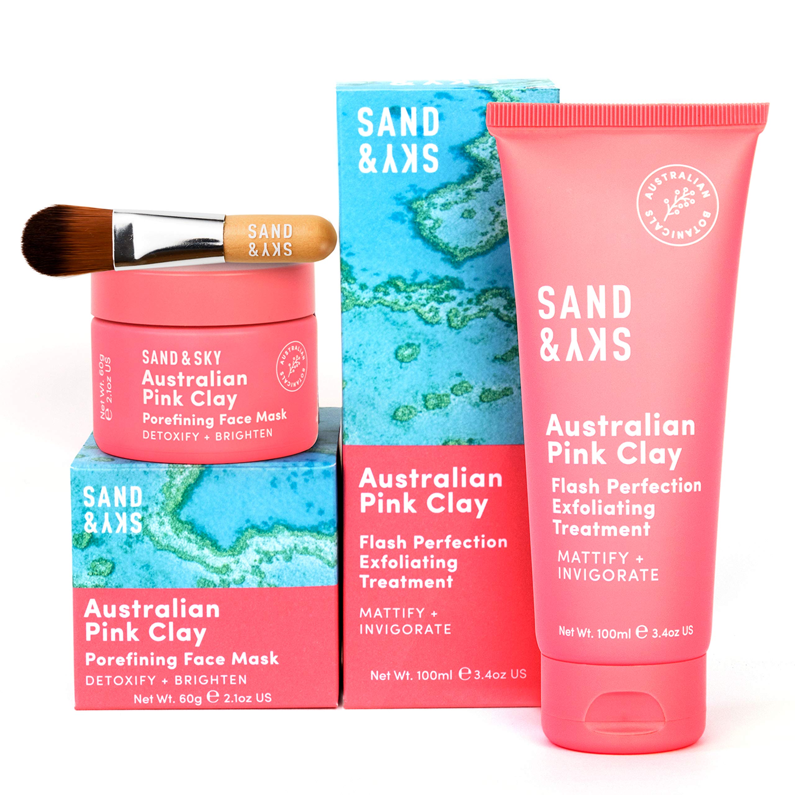 Sand & Sky Perfect Skin Bundle 2in1 Australian Pink Clay Face Mask