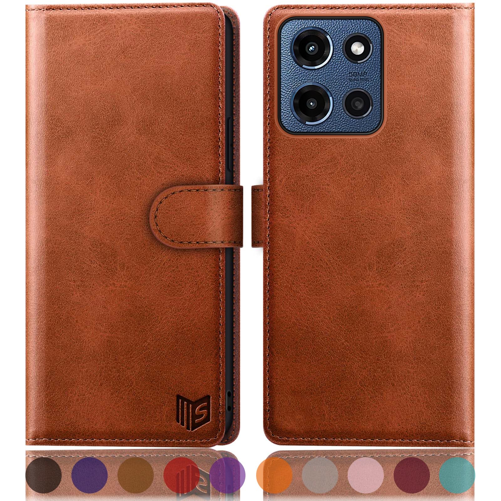 SUANPOT Compatible with Moto G 5G 2025/Moto G 5G 2026/Play 2026 Wallet case with RFID Blocking Credit Card Holder,Flip Book PU Protective Cover Women Men for Moto G 5G 2025 Phone case Light Brown