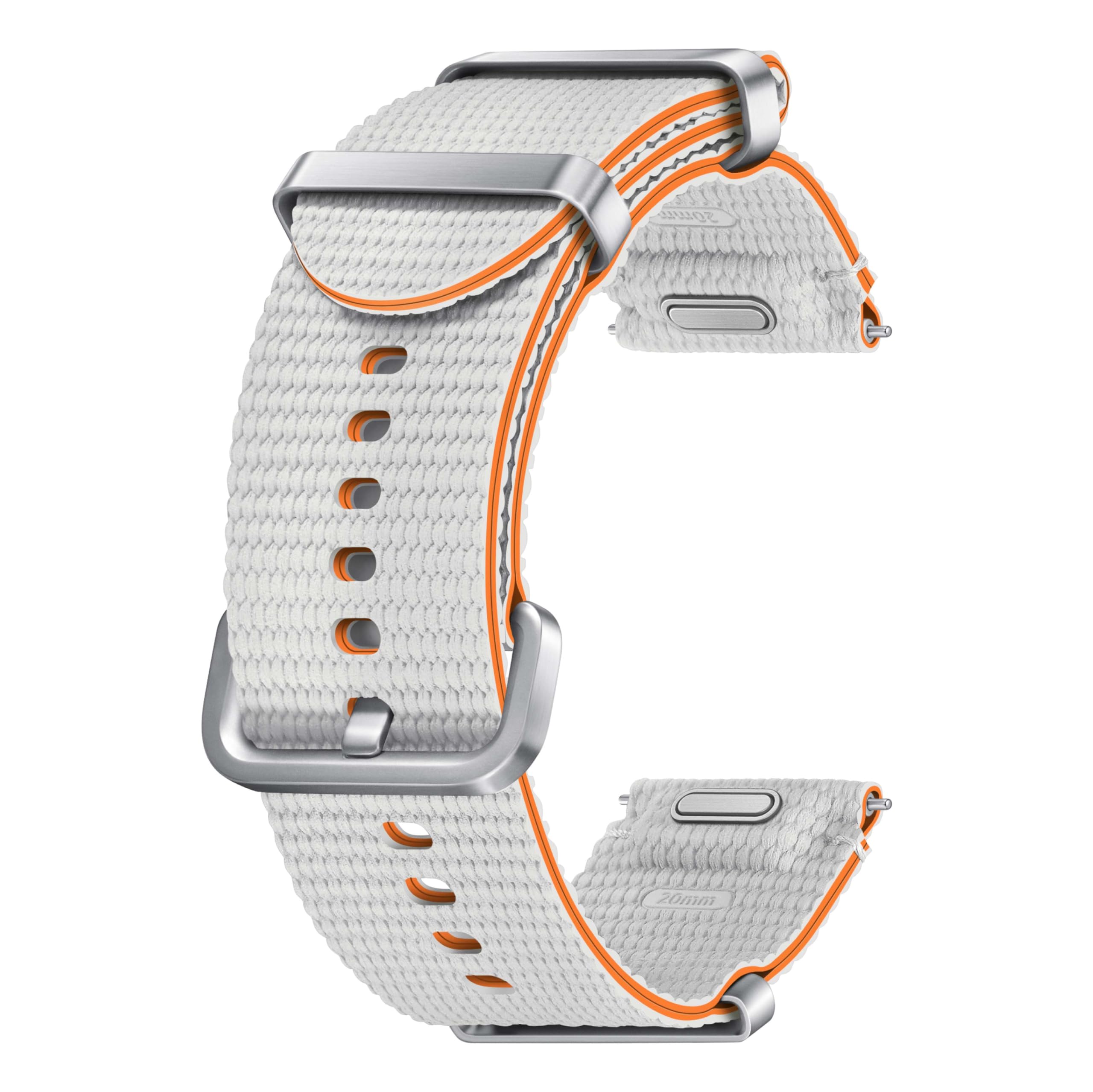 SAMSUNG Galaxy Watch 7, 6, 5, 4 Series Athleisure Band, Nylon, Smartwatch Replacement Strap for Men and Women, One Click Attachment, Medium/Large, ET-SOL31LSEGUJ, Silver Image