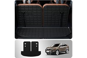 Thinzyou Cargo Mat Compatible with 2021-2025 Kia Sorento Cargo Liner Trunk Mat Trunk Liner TPE All Weather Back Seat Cover Protector 2024 Sorento Accessories (Trunk Mat with Backrest Mat)