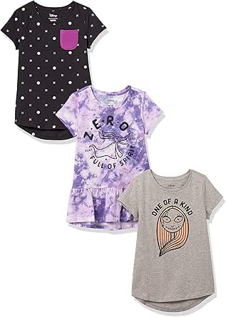 Spotted Zebra Disney | Marvel | Star Wars | Frozen | Princess Girls and Toddlers' Short-Sleeve Tunic T-Shirts, Pack of 3