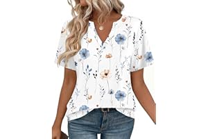 Zeagoo Womens Tops Short Sleeve V Neck Tee Shirts Cute Dressy Casual Clothing Business Tunic Work Blouse