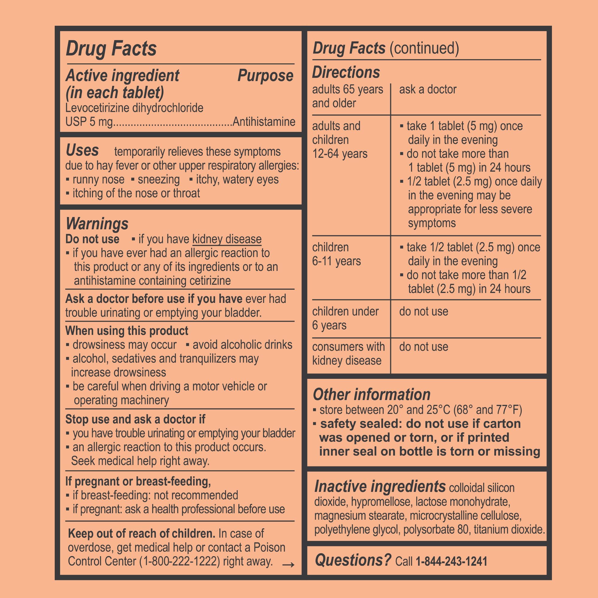 Curist Levocetirizine 5 mg (180 Tablets) Allergy Pills, 24 Hour Allergy Relief - Allergy Medicine