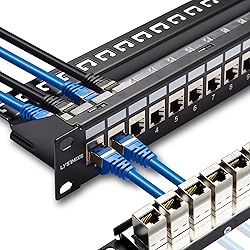Lysymixs 24 Port RJ45 Patch Panel Cat6 STP Feed