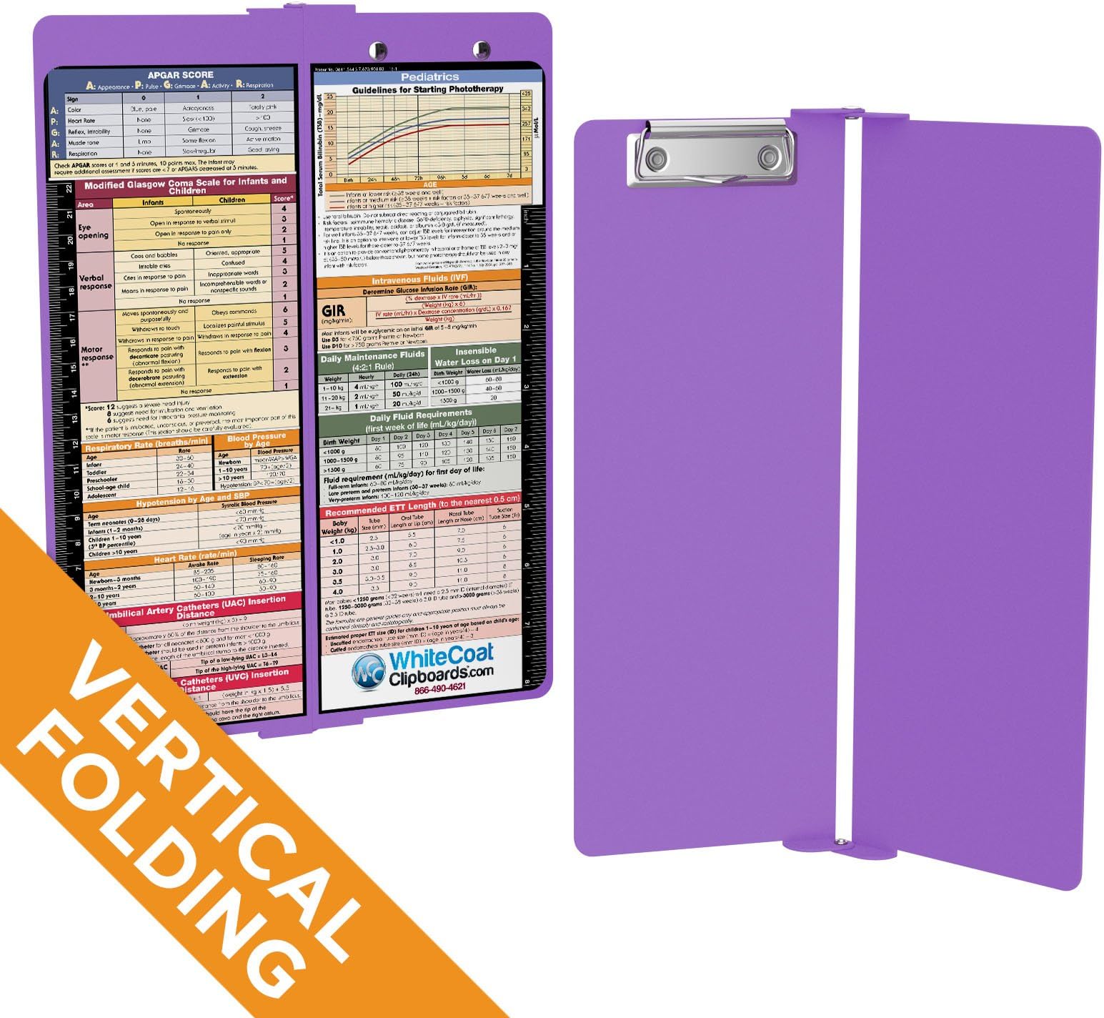 WhiteCoat Clipboard - Vertical - Lilac - Pediatric Edition
