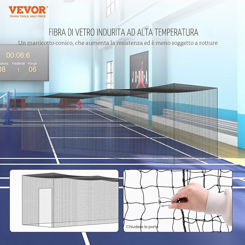 Rete da battuta da baseball per allenamento per battuta da baseball portatile per pratica con porta e borsa per il trasporto, 35FT (SOLO RETE)