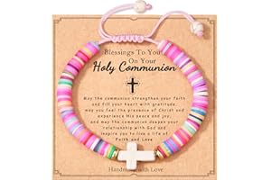 Shonyin Adjustable Cross Bracelet for Girls,Kindergarten Preschool Graduation First Communion Baptism Easter Confirmation Gifts for Girls