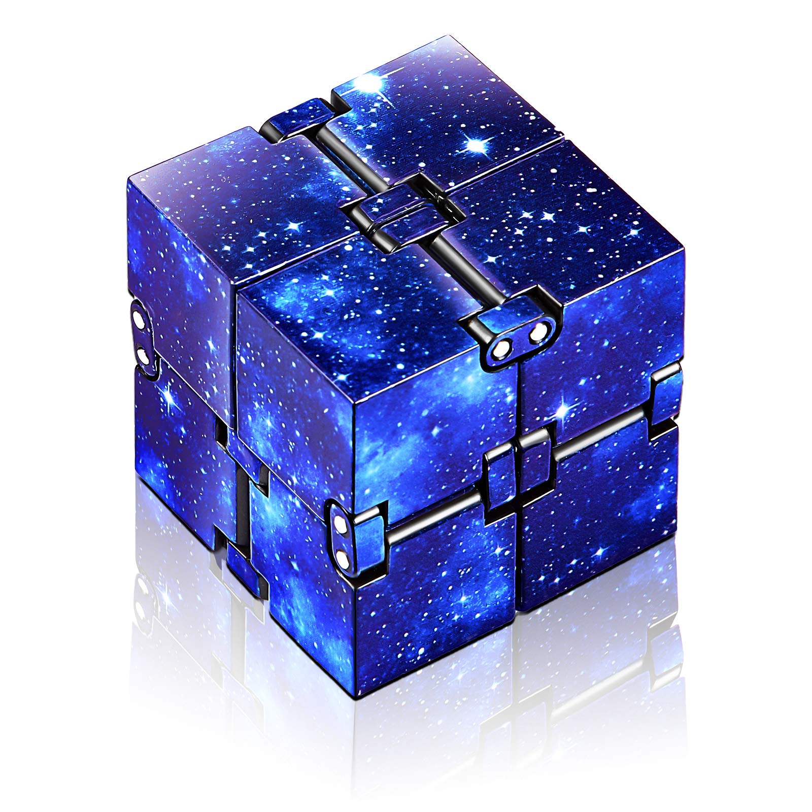 Skylety Cube Mini Blocks, Cube Desk Toy Sensory Toys Stress Relief Tool Game Supplies Gifts for Christmas for Adhd Autism Teens and Adults(Blue Galaxy Space)