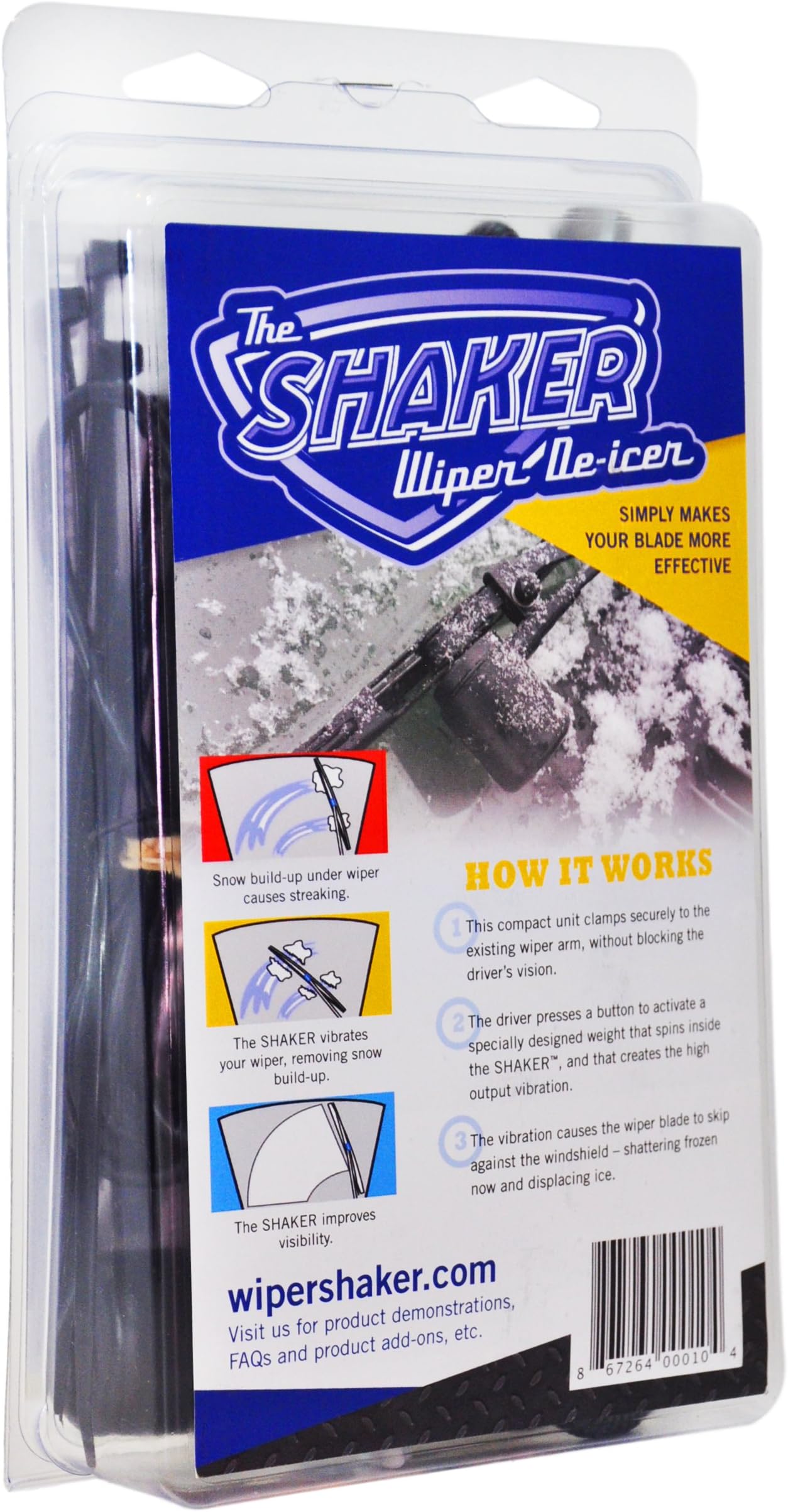 The Wiper Shaker De-Icer for Effective Windshield Ice/Snow Winter Weather Removal