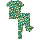 EASWEET Toddler Boys Girls Pajamas Soft Bamboo Viscose Short Sleeve Top and Pants Summer 2 Piece PJs Set