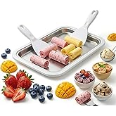 Instant Ice Cream Maker, Rolled Ice Cream Maker, Soft Serve Ice Cream Maker &ndash; Perfect for Ice Cream, Frozen Yogurt &amp; More! Food-Grade Stainless Steel Ice Cream Roll Machine for Home Use (White)