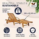 CASARIA Tami Sun Sun Lounger Acacia Wood Foldable Extendable Table view 2
