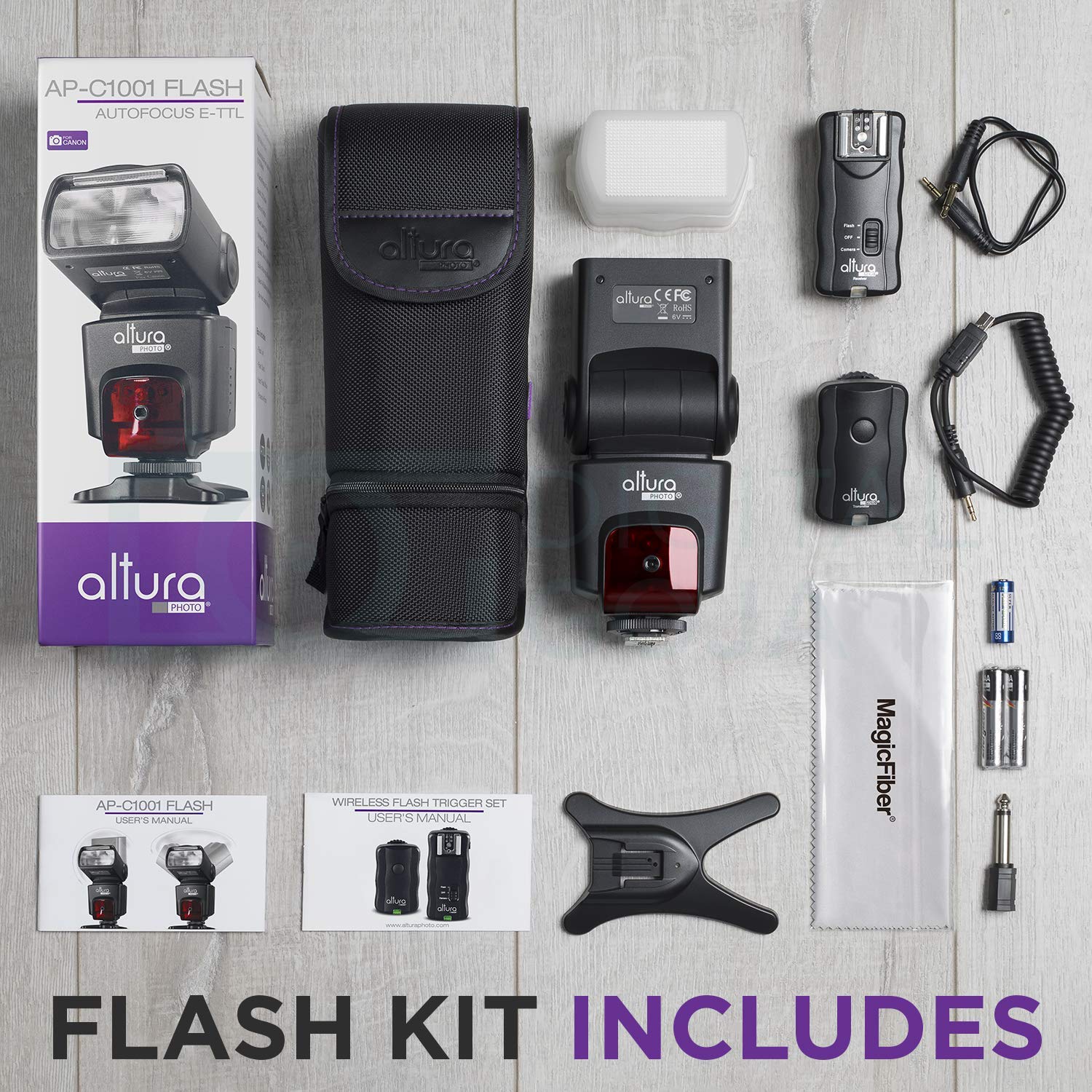 Amazon.com : Altura Photo Professional Flash Kit for Canon DSLR with E-TTL  Flash AP-C1001, Wireless Flash Trigger Set and Accessories : Camera & Photo
