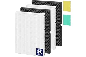 PULLUTY 116130 HEPA Replacement Filter H for Winix 5500-2 Am80 Plasmawave Air Purifier,H13 True HEPA High-Efficiency Activated Carbon Filter,2 Combo Set