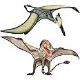 Gemini&Genius Pterosau Dinosaur Toys for Kids, Pterosaur Toy Figure, Flying Dinosaur Toys, Pterodactyl Toys, Pteranodon Figure Toys, Gifts or Cake Toppers for Kids（2Pcs）