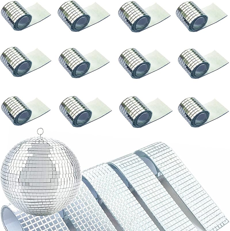 Meboem 5760pcs Self Adhesive Glass Mirror Tiles 5mm Square Silver