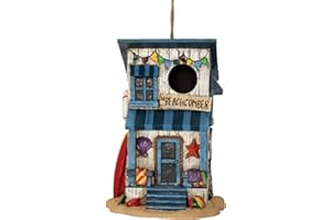 Spoontiques - Birdhouse - Garden Décor - Decorative Bird House for Yard and Garden Decoration - Hanging Novelty Birdhouse for Outdoor Patio - Beach House Birdhouse, Brown, (10139)