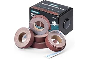 Libraton Emery Cloth Roll Set, Abrasive Sandpaper Rolls, Boxed Multi-Roll Assorted Abrasive Paper 5 Rolls, 150 240 320 400 60