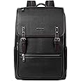 CLUCI Genuine Leather Laptop Backpack for Men 15.6 Inch Business Travel Large Vintage Office Bag Flap Shoulder Bags Black