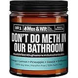 WAX & WIT Funny Candles. Scented Soy Candle Infused with Orange, Lemon Pineapple, Cassis & Driftwood - Great Gifts for Mom, F